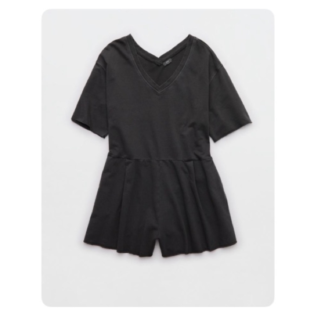 NWT Aerie V-Neck Romper Smoked Gray Size Medium